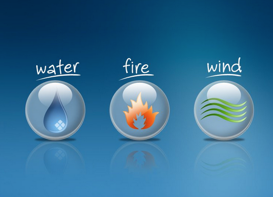 Water, Wind and Fire